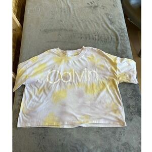 Calvin Klein Performance Women’s Cropped T-Shirt Tie Dye Size Large